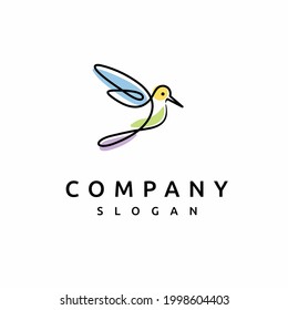 hummingbird logo with line element