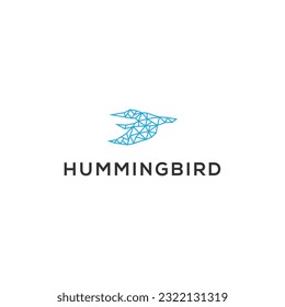 hummingbird  logo line outline monoline vector icon illustration