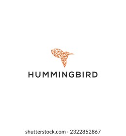 hummingbird  logo line outline monoline vector icon illustration