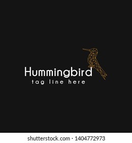 hummingbird logo with polygonal and modern style