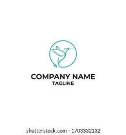 hummingbird logo with a simple and elegant style. Can be used for icons.