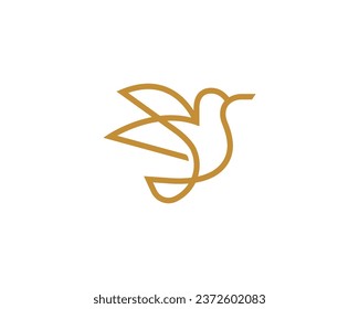 Hummingbird Logo and symbol mono line style