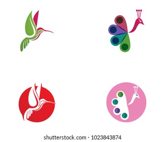 Hummingbird Logo and symbols iconsTemplate app
