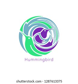 Hummingbird logo template on white background