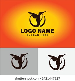 Hummingbird-Logo, Vektorgrafik-Icon-Grafiken für Firmenmarken, Symbol Hummingbird Logo-Vorlage