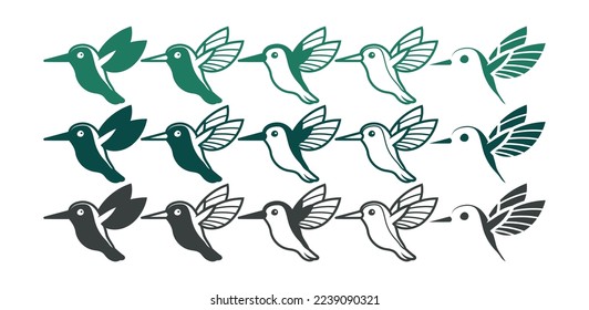 Hummingbird Logo Vector Icon Symbol Template. Hummingbird Vector Illustration