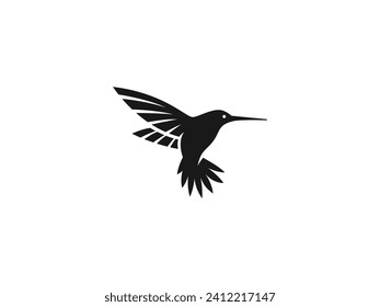 ilustración vectorial del logo de hummingbird. icono de vector de silueta de colibri