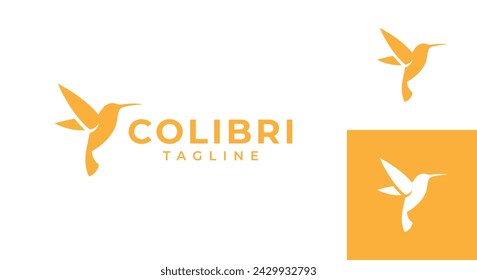 hummingbird logo vector illustration, simple colibri logo template