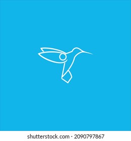 hummingbird logo vector template line art