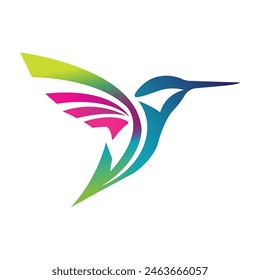 hummingbird Logo ,vector ,vibrant color hummingbird