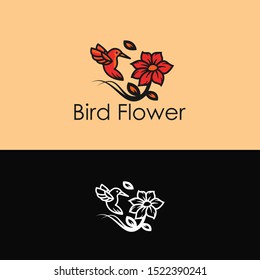 hummingbird logo who wants to suck the beautiful flower essence
