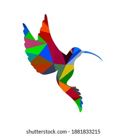 hummingbird Low Poly, vector illustration