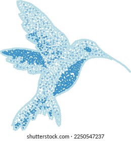Hummingbird hecho de secuencias brillantes