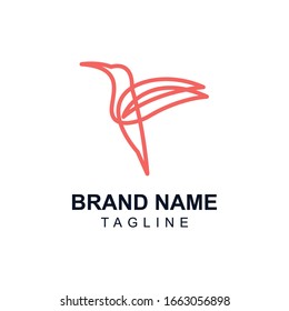 Hummingbird Monoline Logo Design-Vorlage