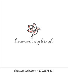 Plantilla de vector de logotipo monopolínea HummingBird