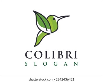 Hummingbird Nature Colibri Logo design concept