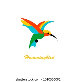 Hummingbird on a white background. vector illustration