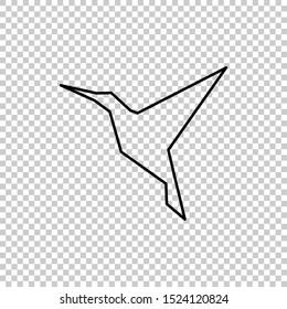 hummingbird origami paper vector design illustration