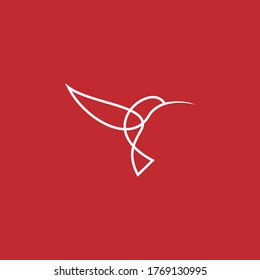 Hummingbird outline logo designed for online platform