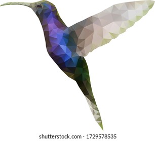 
Hummingbird - polygonal image, for background, for postcards. Vector.