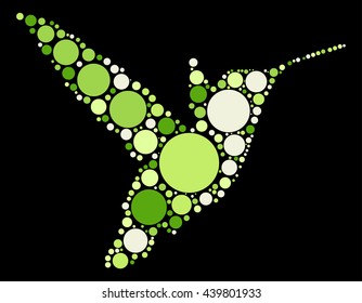 Hummingbird shape vector design by color point