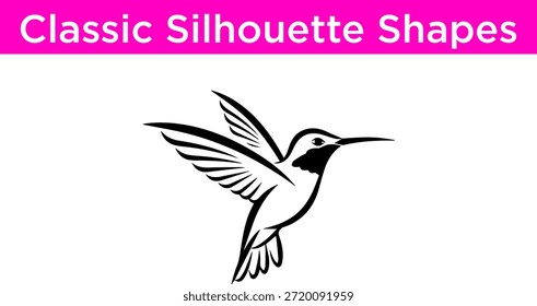 Hummingbird silhouette in flight Vector