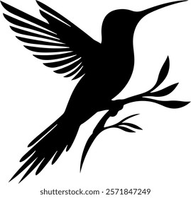 Hummingbird silhouette icon vector design.