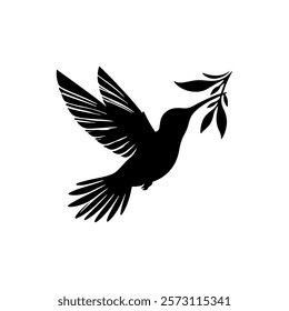 Hummingbird silhouette icon vector design.