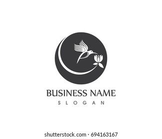 Hummingbird Silhouette Logo Design