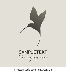 Hummingbird silhouette logo. Vector Illustration