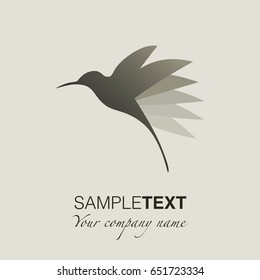 Hummingbird silhouette logo. Vector Illustration