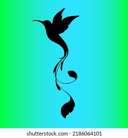 Hummingbird silhouette on gradient background