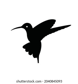 Hummingbird Silhouette on isolated background. Vector drawing
