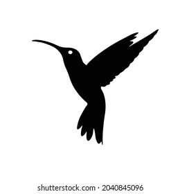 Hummingbird Silhouette on isolated background. Vector drawing
