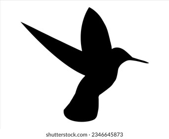 Hummingbird-Silhouette, Vektorgrafik von Flugvögeln