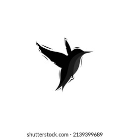 hummingbird silhouette vector flat icon