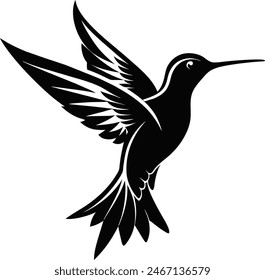 Kolibri Silhouette Vektorillustration Design