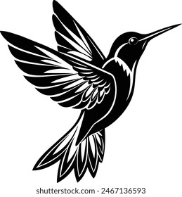 Hummingbird Diseño de Ilustración vectorial de silueta