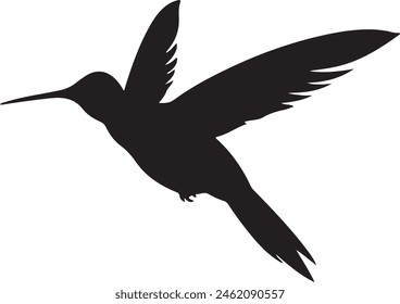 Kolibri Silhouette Vektorillustration Weiß Hintergrund