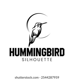 Hummingbird Silhouette Vector for Logo Company