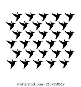 Hummingbird silhouette vector pattern icon