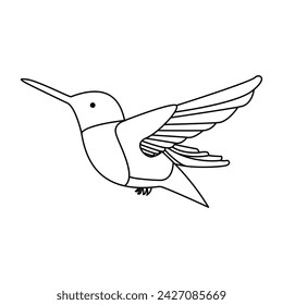 hummingbird single continuous one line out line vector art  drawing  and tattoo design
