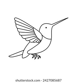 hummingbird single continuous one line out line vector art  drawing  and tattoo design