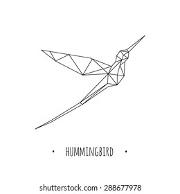 Hummingbird stylized triangle polygonal model