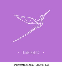 Hummingbird stylized triangle polygonal model