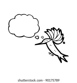 colibrí con viñeta de burbuja de pensamiento