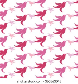 Hummingbird vector art background design for fabric and decor. Seamless pattern