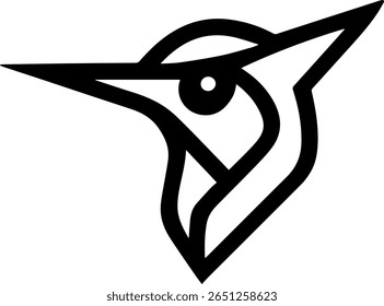 Kolibri, Vektorgrafik, Logo, schwarz 
