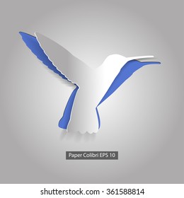 Hummingbird vector. Colibri vector. Birds vector.
Colibri from paper.