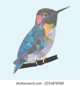 hummingbird vector graphic design polygonal unique latest clean